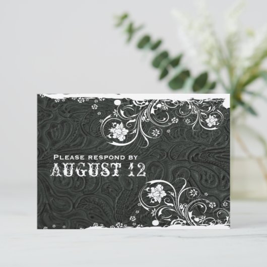 Rustisch zwart leder RSVP (Staand voorkant)