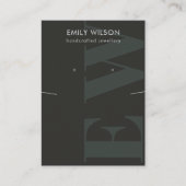 Rustisch zwart monogram Ketting voor oormerking Visitekaartje (Voorkant)