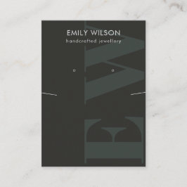 Rustisch zwart monogram Ketting voor oormerking Visitekaartje