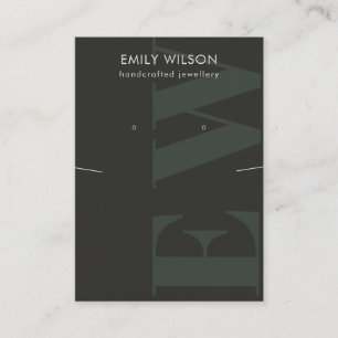 Rustisch zwart monogram Ketting voor oormerking Visitekaartje