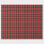Rustisch zwart rood geel tartan vlakpatroon cadeaupapier (Vlak)