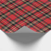 Rustisch zwart rood geel tartan vlakpatroon cadeaupapier (Hoek)