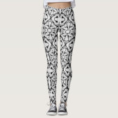 Rustisch zwart-wit Abstract patroon Leggings (Voorkant)