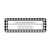 Rustisch zwart-wit buffeladres etiket (Voorkant)