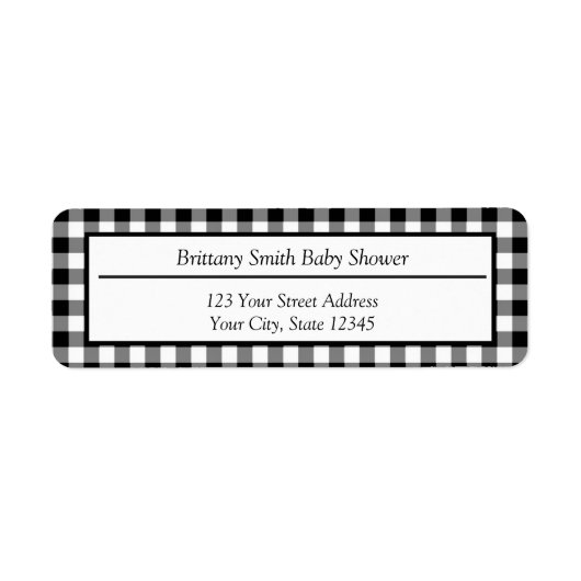 Rustisch zwart-wit buffeladres etiket (Voorkant)