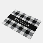 Rustisch zwart-wit buffelmonogram deurmat (Schuin)