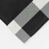Rustisch zwart-wit buffelmonogram fleece deken (Hoek)