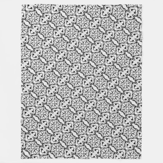 Rustisch zwart-wit koel patroon fleece deken (Voorkant)