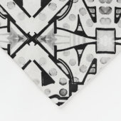 Rustisch zwart-wit koel patroon fleece deken (Hoek)