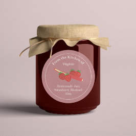Rustische aardbei Rhubarb Jam Label Sticker