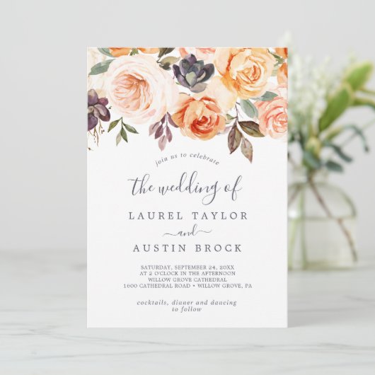 Rustische aardkoralen Het huwelijk van Kaart (Staand voorkant)