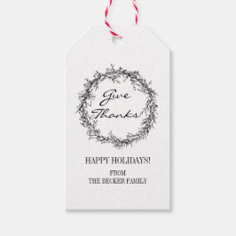 Rustische adem geeft Bedankt Thanksgiving CadeauLa Cadeaulabel