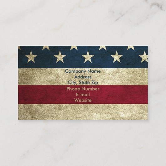  Rustische Amerikaanse vlaggeVisitekaartjes Visitekaartje (Achterkant)