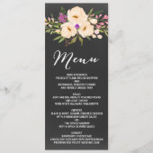 Rustische Anemones Chalkboard Menu (Voorkant)