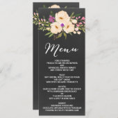 Rustische Anemones Chalkboard Menu (Voorkant / Achterkant)