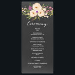 Rustische Anemones Chalkboard Programmakaart<br><div class="desc">Mooie waterverf bouquet met anemonenbloemen op een achtergrond van een krijtbord en een modern kalligrafiekscript. Ideaal voor de lente en bloemen voor de bruiloft. Gepersonaliseerd met uw eigen speciale tekst, en gebruik het voor de partij of de gebeurtenis van uw keus. Overeenkomende objecten zijn beschikbaar in onze winkel. Grafische kaart...</div>