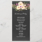 Rustische Anemones Chalkboard Programmakaart (Achterkant)