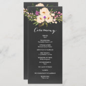 Rustische Anemones Chalkboard Programmakaart (Voorkant / Achterkant)