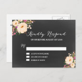 Rustische Anemones Chalkboard Uitnodiging Briefkaart (Voorkant / Achterkant)