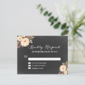 Rustische Anemones Chalkboard Uitnodiging Briefkaart (Staand voorkant)