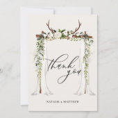 Rustische anker en waterverf florale canopy bruilo bedankkaart (Voorkant)