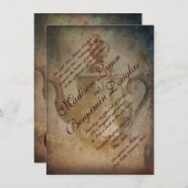 Rustische Antiek Engelse uitnodigingen voor tapotw (Voorkant / Achterkant)