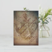 Rustische Antiek Engelse uitnodigingen voor tapotw (Staand voorkant)