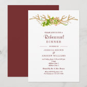 Rustische Antlers & Wildbloemen Rehearsal Dinner Kaart (Voorkant / Achterkant)