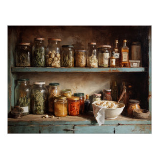 Rustische apothekersplank stilleven perfect poster