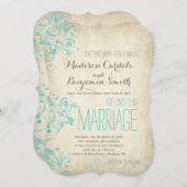 Rustische Aqua Vlaams Weddenschap Kaart (Voorkant / Achterkant)