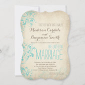 Rustische Aqua Vlaams Weddenschap Kaart (Voorkant)