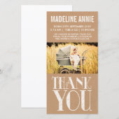 Rustische  Baby geboorte Foto Bedankkaart (Voorkant / Achterkant)