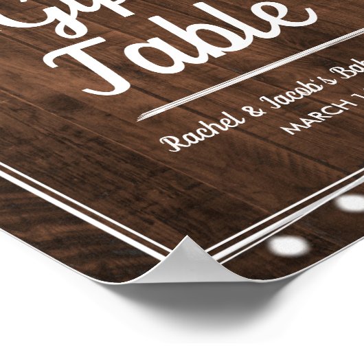 Rustische Baby is het Teken van de Cadeaulijst van Poster (Hoek)