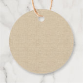 Rustische Baby shower  Floral Wreath Linen Bedankjes Labels (Achterkant)