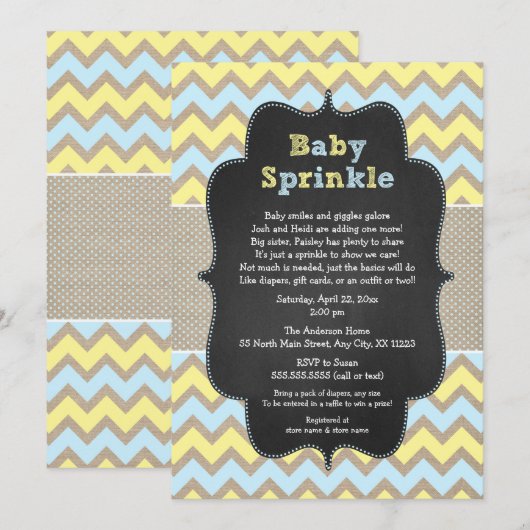 Rustische Baby sprinkhaan nodigt/neutraal baby sho Kaart (Voorkant / Achterkant)