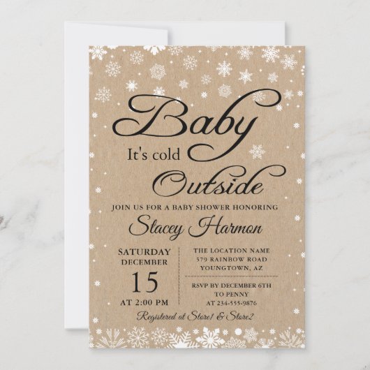  Rustische Baby zijn koude buitenzijde Baby shower Kaart (Voorkant)