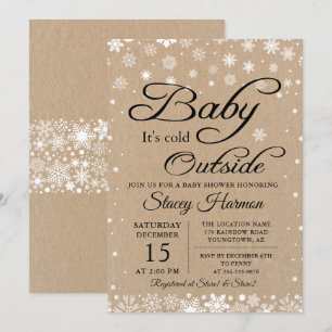 Rustische Baby zijn koude buitenzijde Baby shower Kaart