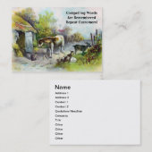 Rustische Barnyard met paarden en geiten Visitekaartje (Voorkant / Achterkant)