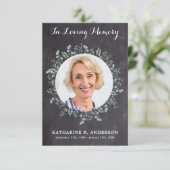 Rustische begrafenis Eucalyptus Sympathie Memorial Bedankkaart (Staand voorkant)