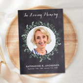 Rustische begrafenis Eucalyptus Sympathie Memorial Bedankkaart