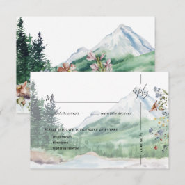 Rustische Berg Wilde Bloem | Boho Trouw RSVP Kaartje