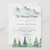 Rustische bergen en woudrepetitie voor Waterverf Kaart (Voorkant)