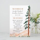Rustische bergen Pine Trees Fog Wedding Programme (Staand voorkant)