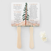 Rustische bergen Pine Trees Fog Wedding Programme Handwaaier (Voorkant en achterkant)