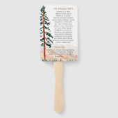 Rustische bergen Pine Trees Fog Wedding Programme Handwaaier (Achterkant)