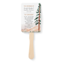 Rustische bergen Pine Trees Fog Wedding Programme