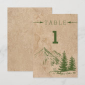 Rustische Berglandschapsbruiloft Tafelnummer (Voorkant / Achterkant)