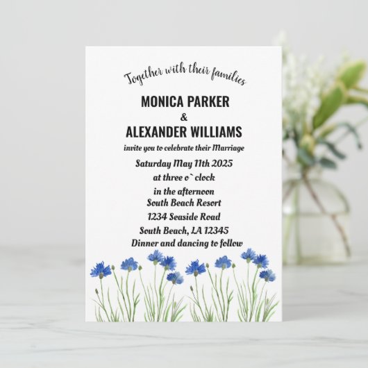 Rustische bijenkornbloemen Wildbloemen Florale bru Kaart (Staand voorkant)