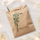 Rustische bijkantoren en Greenery Tortelduifjes We Bedankzakje (Geknipt)