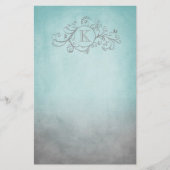 Rustische Blauwgroen en grijze Bohemische Vlaander Briefpapier (Voorkant)